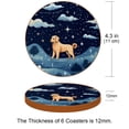 thumbnail image 3 of Shepherd Dog Set of 6 Round Microfiber Leather Coasters, 11x11 cm/4.3x4.3 in Drink Coasters for Home and Office, Heat, Stylish Table Mats, 3 of 6
