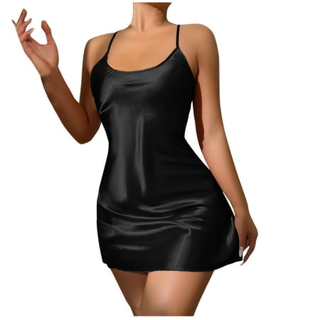 50% off Clear! HAPIMO Rollbacks Plus size Women s Chemise Nightgown V Lingerie Lace Neck Slip Cotton Full Sleepwear Dress Womens Lingerie Sleepwear Black S