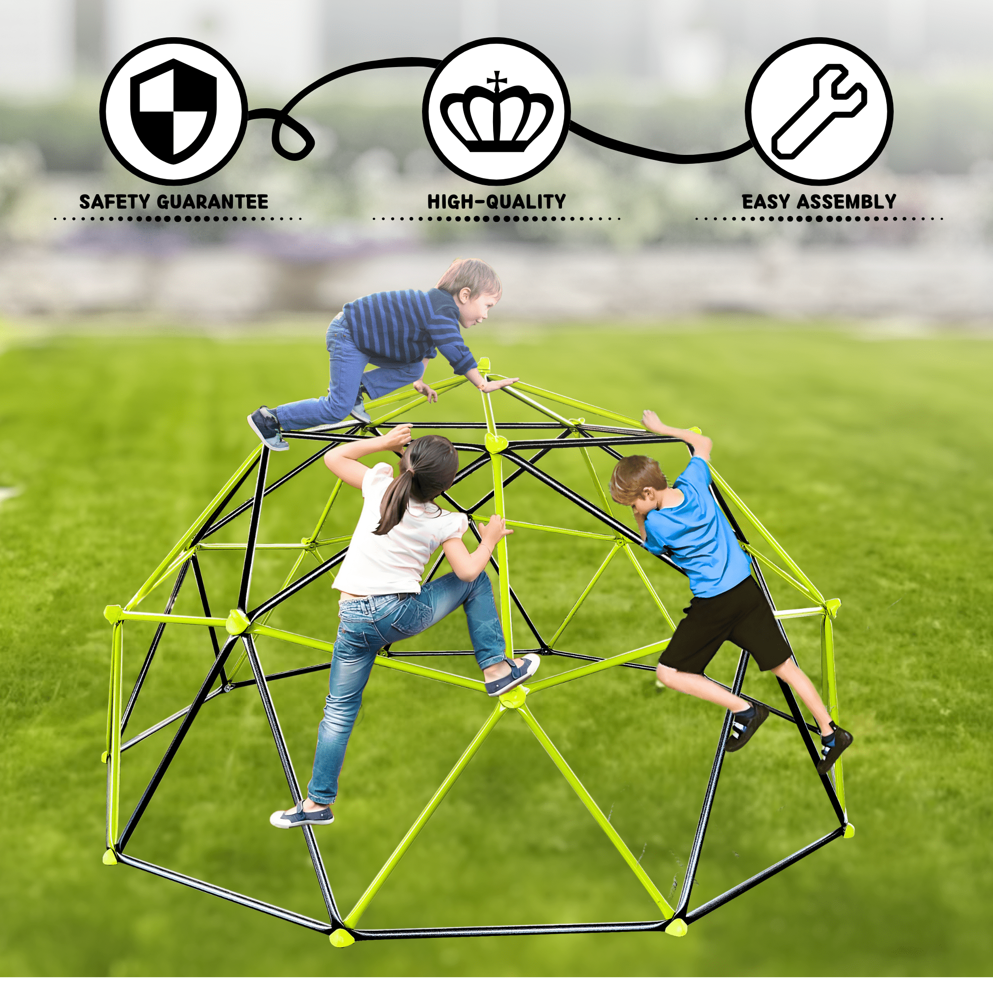 EUROCO 10FT Climbing Dome, Kids Outdoor Jungle Gym Climber for Backyard