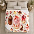 thumbnail image 5 of Whimsical Watercolor decorative motif Cakes Pattern, Festive Holiday Scene, Warm Flannel Blanket for Living Room and Family Room, Art Lovers Christmas Gift, Festive Home Decor, 5 of 9