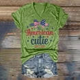 thumbnail image 2 of HEILAU American Flag Graphic T Shirts for Women Independence Day Casual Printing Short Sleeves V Neck Loose T Shirt Blouse Tops Patriotic Tops, 2 of 3