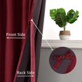 thumbnail image 3 of Hiasan Luxury Velvet Curtain with Tiebacks-Christmas Blackout Curtains for Bedroom/Living Room, Rod Pocket, Wine Red, 52" x 90", Set of 2, 3 of 12