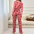 thumbnail image 4 of Gibobby conjuntos de pijama de calidad Pantalones de manga larga para mujer Pijamas estampados Dos conjuntos de ropa para el Ropa de mujer (Rojo, L), 4 of 5