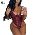 thumbnail image 1 of Lencería sexy para mujer, diseño de malla de encaje, mono con tirantes y hueco, rojo vino, XXL Scienceny XX000148-15, 1 of 7