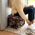 thumbnail image 5 of SCRAWLGOD Maple Leaf Wolf Print Stretch Ottoman Slipcover Folding Storage Stool Ottoman Cover Breathable Footstool Covers Slipcover Chair Covers for Living Room, 5 of 7