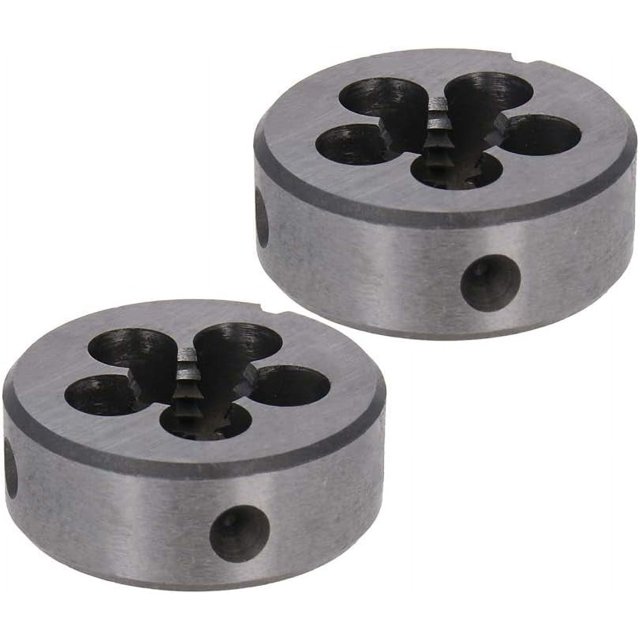 HUGFEGWE 1/2-12 Round Die, Machine Thread Right Hand Threading Die, Alloy Tool Steel 2pcs CJB91-23398