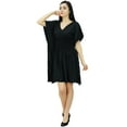 thumbnail image 4 of Bimba Women Short Rayon Kaftan Kimono Sleeve Smocket Waist Summer Beach Coverup, 4 of 9