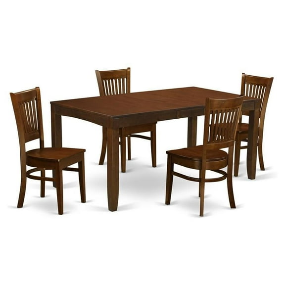 Atlin Designs 5-piece Wood Dining Table and Chair Set in Espresso