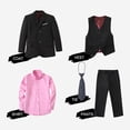 thumbnail image 4 of Boys Suit Slim Fit 5 Piece for Kids Toddler Suit Wedding Outfit for Teenage Boys Formal Tuxedo Set, 4 of 11