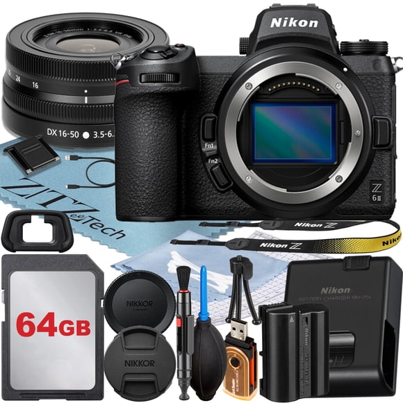 Nikon Z6 II Mirrorless Camera with NIKKOR Z DX 16-50mm VR Zoom Lens + 64 GB Memory Card + ZeeTech Accessory Bundle