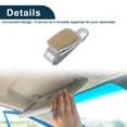 thumbnail image 6 of Unique Bargains Car Sunglasses Clip Magnetic Universal Sun Visor Eyeglasses Holder Clip PU Leather Beige,Silver Tone 9.5x3.8cm 1 Pcs, 6 of 6