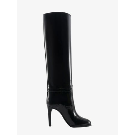 

WOMAN Smooth leather boots with gold logo