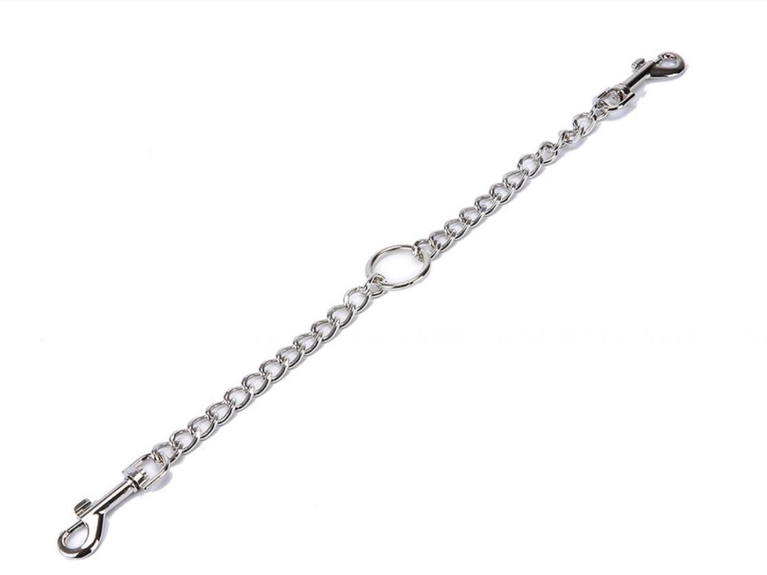 Fovien Metal Chain Heavy Duty Double Clip Leash Coupler Pet Dog Lead