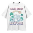 thumbnail image 4 of ERkkoi Oversized Graphic Tees for Women Trendy Cute Summer Tops Crew Neck Short Sleeve Loose Fit Casual T Shirts White L, 4 of 5