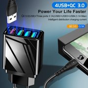 Hyper Charge Pro, Hyper Charge Pro Charger, 4-Port Quick Charge 3.0 Hub with Temp Control & Fast Charging, Charge All Your Devices 4X Faster for Android and iPhone (F)