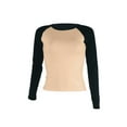 thumbnail image 5 of Liacowi Women's Crew Neck Tops Classic Long Sleeve Contrast Color Slim Fit Raglan T-Shirts Basic Blouses, 5 of 9