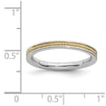 thumbnail image 2 of 2.25mm Sterling Silver Stackable Gold-Flashed Channeled Ring - 2.5 Grams - Size 8, 2 of 2