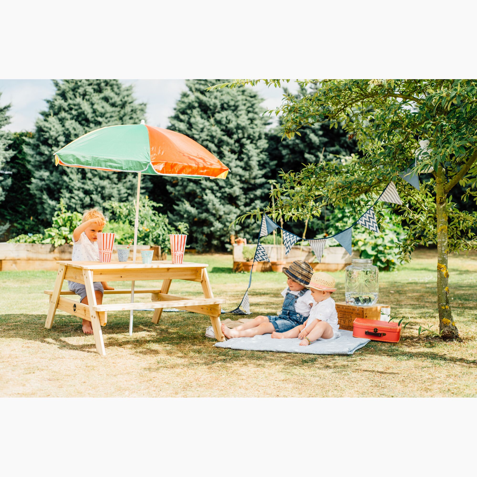 Plum Play Wooden Picnic Table with Parasol - image 3 of 6