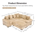 thumbnail image 4 of FFH 79.1" Oversized Cloud Sectional Couch, Convertible Sleeper Sofa with Movable Ottoman, 3 Seater Corduroy Living Room Chaise Sofa, Camel, 4 of 16