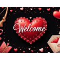 thumbnail image 4 of LUUFILx Welcome Floral Banner Roses Backdrop Party Background Venue Entrance Decoration Wall Hanging Event Decor Display Signs Celebration Pavillion, 4 of 8