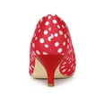 thumbnail image 2 of BLISSFUL STEP Women's Shoes Polka Dot Kitten Heel Pumps Pointed Toe Slip-on Heels Red 9.5, 2 of 7