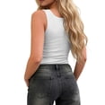 thumbnail image 3 of FUYUDY Women Slim Fit Basic Solid Color Deep V Neck Tank Tops Sleeveless Casual Stretch Soft Comfortable Summer Wear Classic Female Camisole, 3 of 8