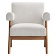 thumbnail image 6 of Armchair Accent Chair, Set of 2, Ivory White, Fabric, Wood, Living Kitchen Cafe Bistro Hospitality Restaurant, Modern Contemporary HB36212, 6 of 9