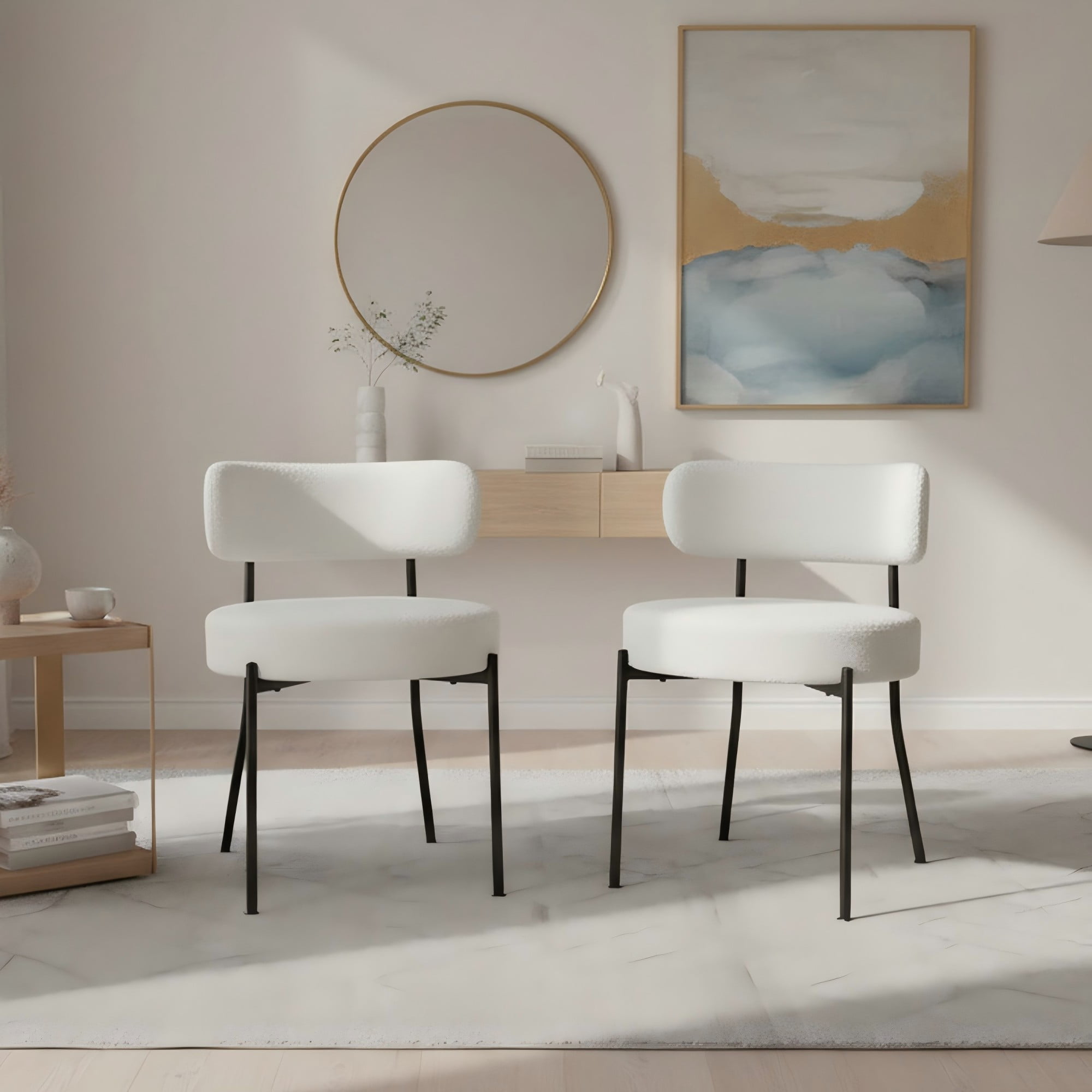 SAFAVIEH Blanchard Mid-Century Curved Spindle Wood Dining Room
