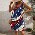 thumbnail image 5 of Tnhcen Women's 4th of July Print Sleeveless V-Neck Nightgown American Flag Sunflower Side Slit Pocket Soft Sleepwear S-2XL Red, 5 of 7