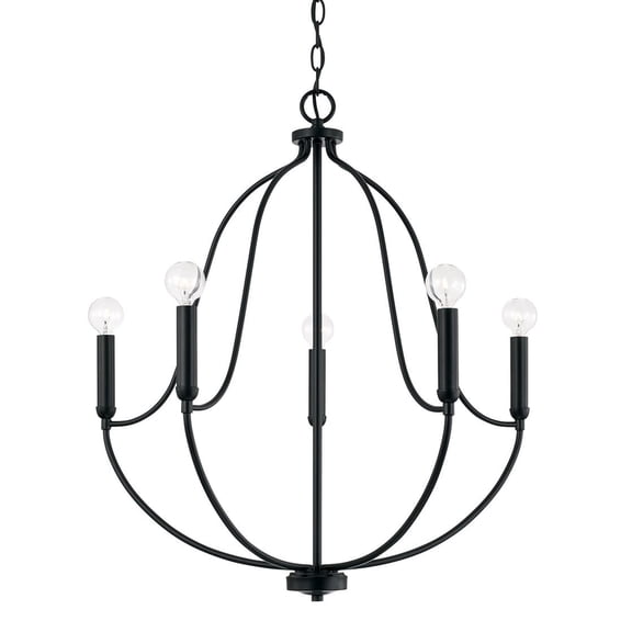 Capital Lighting 447051MB Madison 5 Light 25" Wide Abstract Chandelier - Black