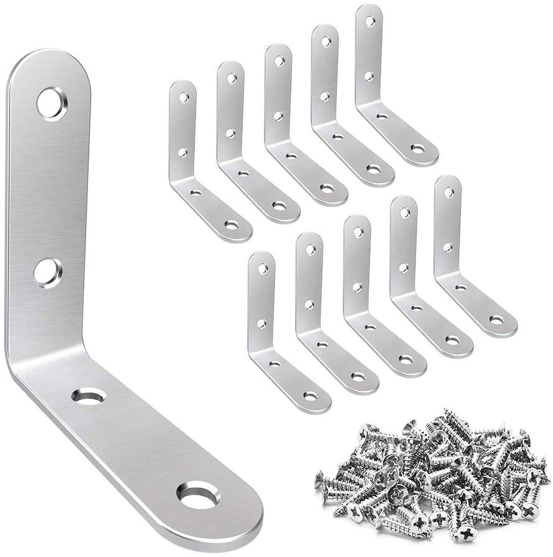 LuckIn Stainless Steel L Brackets, 2" x 2", 20-Pack photo 1