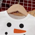 thumbnail image 5 of Hotiary Toddler Cartoon Snowman Print Top and Checks Rough Edg Flared Pants and Scarf Set 1-5T Girls' Christmas Three Piece Set, 5 of 9