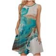 thumbnail image 2 of Fankiway Femmes Mode Col Rond Sans Manches Lettre Casual Poche Imprimé Longue Maxi Robe Sundresses pour Femmes Robes Sans Manches pour Femmes Grande Taille, 2 of 6