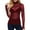 Wine, variant on Women's Summer Ultra-Thin Mesh Elastic Tight Long-Sleeved Half-High Collar Bottoming Shirt for Daily Party Office Wear (Black L)