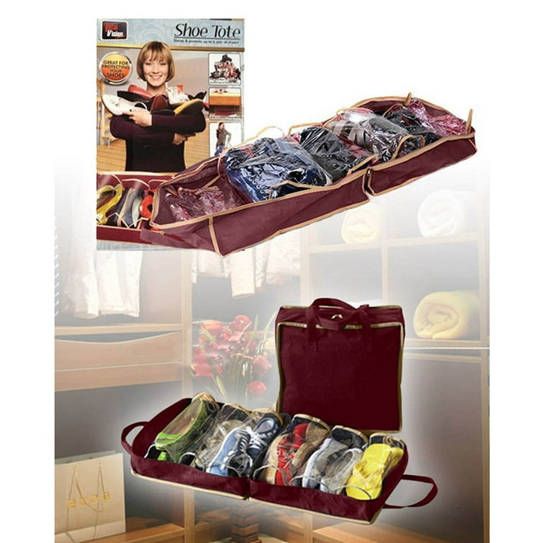 Shuttle tree Non Woven Fabric Shoe Bag Shoe Organizer Wardrobe Closet Organizer 6 Grids Shoe Storage Bags