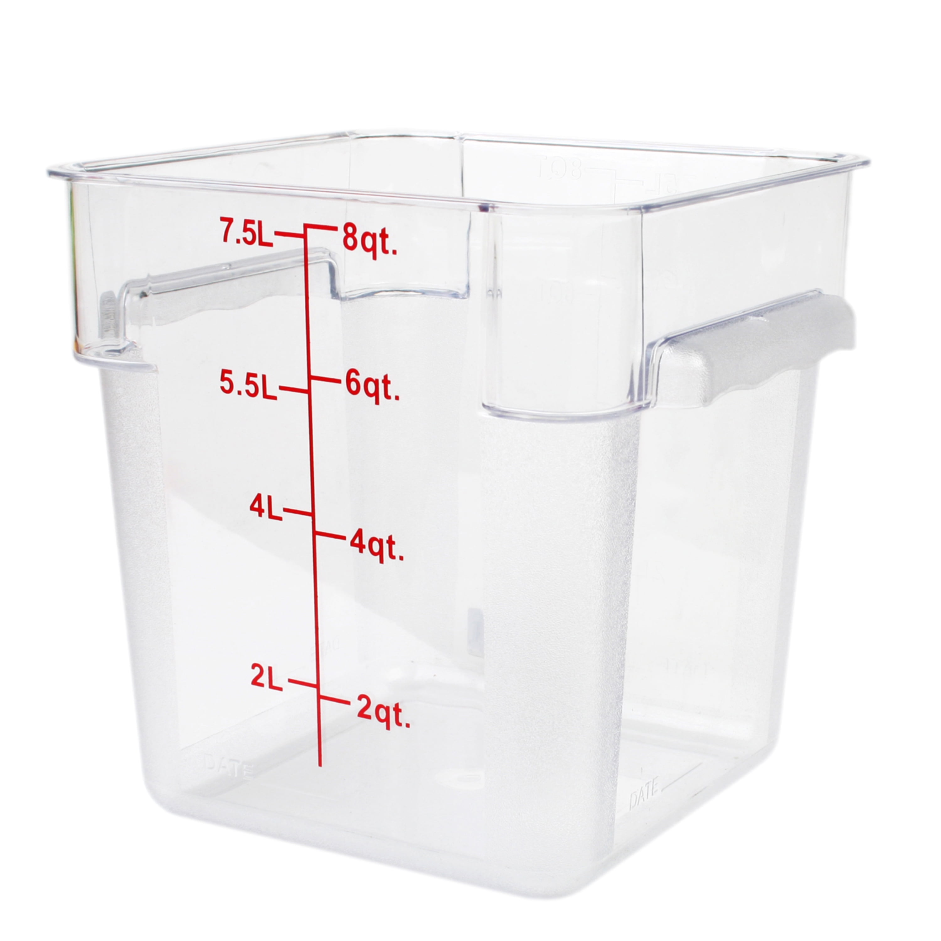 Excellante 8 quart polycarbonate square food storage containers clear