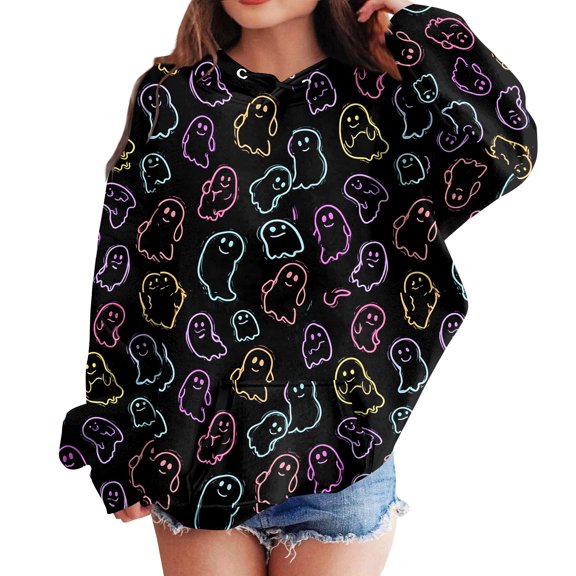 Grblisyd Girls Halloween Hoodies Long Sleeve Sweatshirts Pullover Tops Preppy Cute Hoodies Trendy
