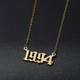 thumbnail image 5 of Collier Pendentif en Acier Inoxydable Or/argent Année de Naissance, 5 of 5