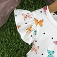 thumbnail image 4 of NAFUU Girl's Loose Dress Summer O-Neck Short Sleeved Butterfly Prints Princess Casual Dresses For Girls Sizes 12-18 Months, 4 of 8