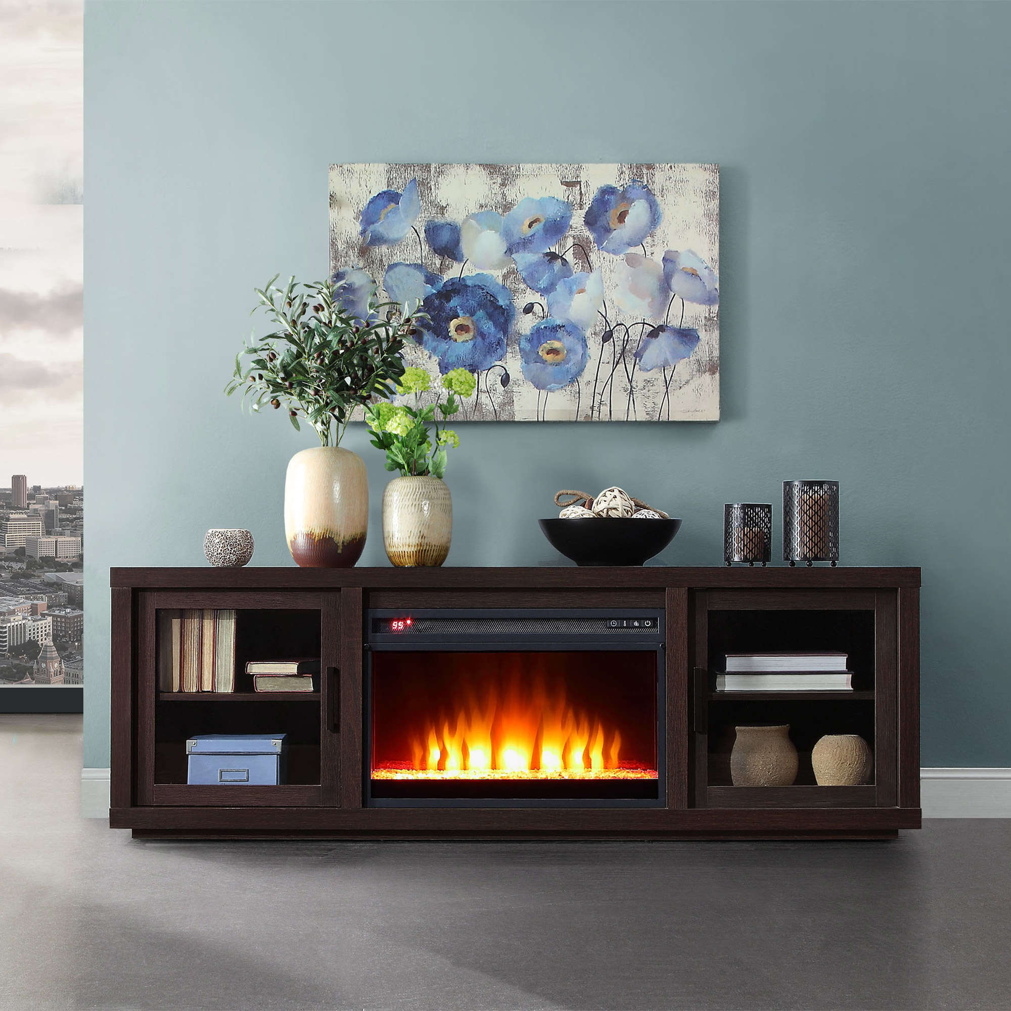 Better Homes & Gardens Steele Media Fireplace Console Television Stand for TVs up to 80" Espresso Finish - image 3 of 9
