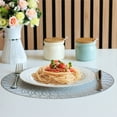 thumbnail image 5 of LQCrafK Round Placemats Set of 6,  Place Mats for Dining Table, Washable Vinyl Placemats, Silver, 5 of 7