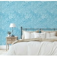 thumbnail image 5 of S4Sassy Removable Nature-Inspired Waterproof Wall Wrap, Finish Wallcover, Leafy Florals Contact Paper For Walls, Cabinets, Dresser, Self Adhesive Vinyl Wallpaper Roll - Blue (25"X 120"), 5 of 9
