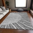 thumbnail image 5 of HomeRoots 655368 3 x 5 ft. Charcoal & Silver Abstract Transitional Washable Machine Made Rectangle Area Rug with UV Protection, 5 of 9
