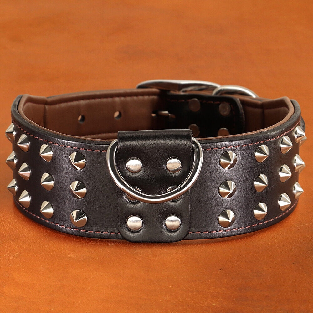 Pet Artist 2 Inch Wide Cool Spiked Studded Leather Dog Collar Heavy Duty For Medium Large Dogs Pitbull German Shepherd