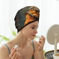 thumbnail image 3 of Yiaed Jungle Meditating Lion Print Hair Cap with Button,Coral Fleece Hair Towel Wrap for Women Wet Hair,Quick Dry Turban for Wet Hair Long Thick Hair, 3 of 5
