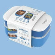 Bentgo Classic - Adult Bento Box, Stackable 3-Compartment Lunch Box with Removable Utensil Set and Sealing Strap, BPA-Free, Food Container Ideal for Meal Prep, Work, and On the Go (Blue)