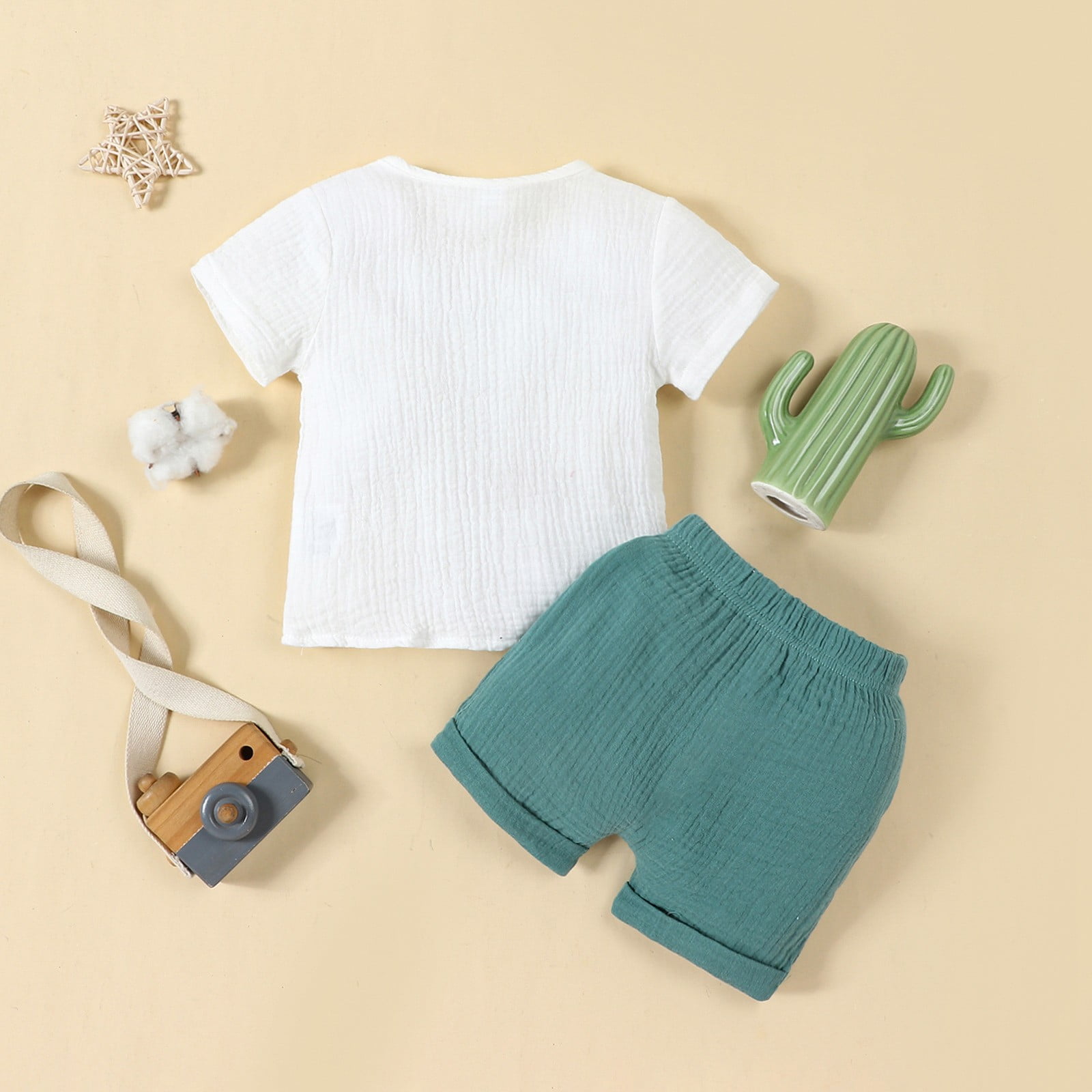LNMQLPDBS Baby Boys Summer Outfits Infant Boy Short Sleeve T-Shirt Elastic Waistband Shorts Newborn 2Pcs Casual Set Toddler Clothes