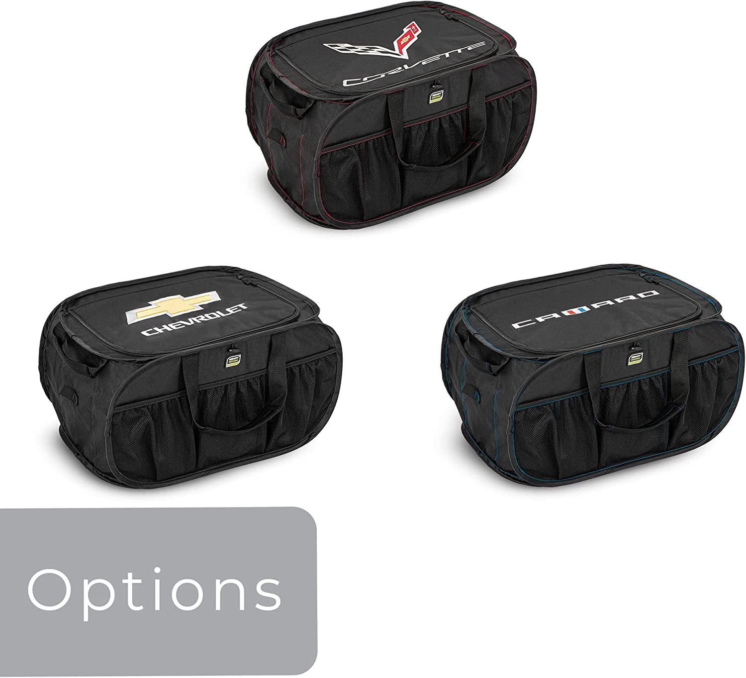 Pop Up Trunk Organizer w/ Easy Carry Handles, Side Pockets, & Zipper Top - 23 Inch - Holds 50 lbs - Corvette