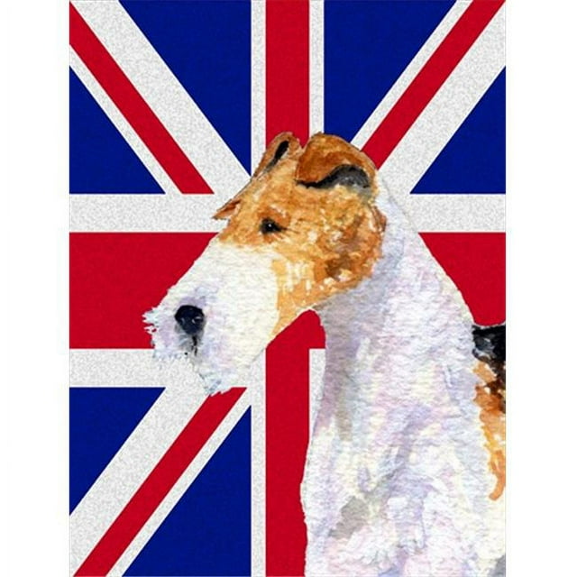 Carolines Treasures SS4920GF Fox Terrier With English Union Jack British Flag Flag Garden Size