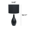 thumbnail image 3 of Creekwood Home Essentix 18.11" Traditional Standard Ceramic Dewdrop Table Desk Lamp with Matching Fabric Shade for Home Décor, Bedroom, Living Room, Dining Room, Foyer, Black, 3 of 6